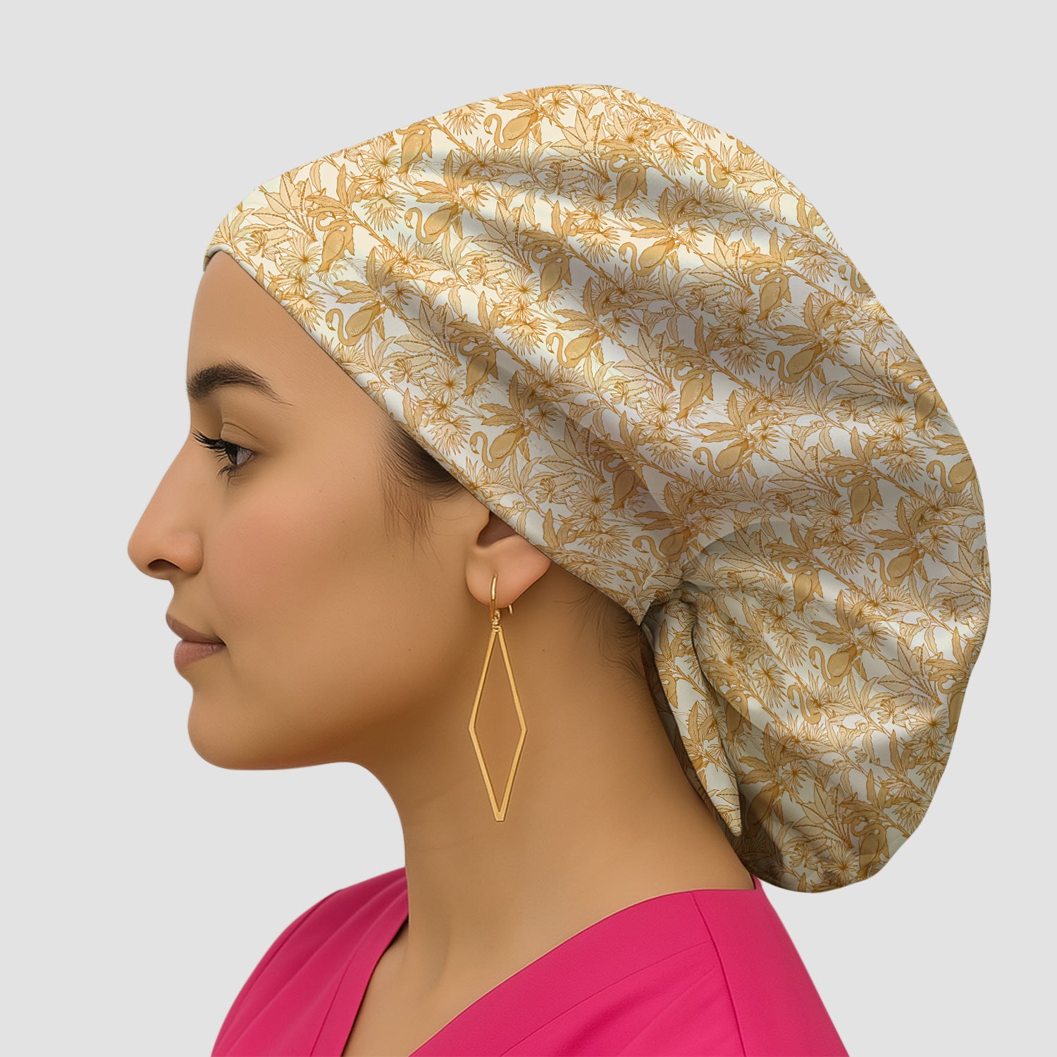 Tropical Flamingo Palm Leaves Pattern Scrub Cap, Surgical Caps for Doctors