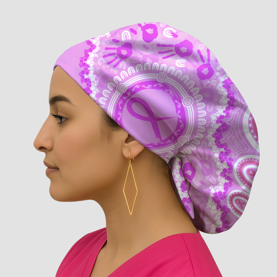 Meaningful Pink Ribbon Scrub Cap, Surgical Caps for Doctors