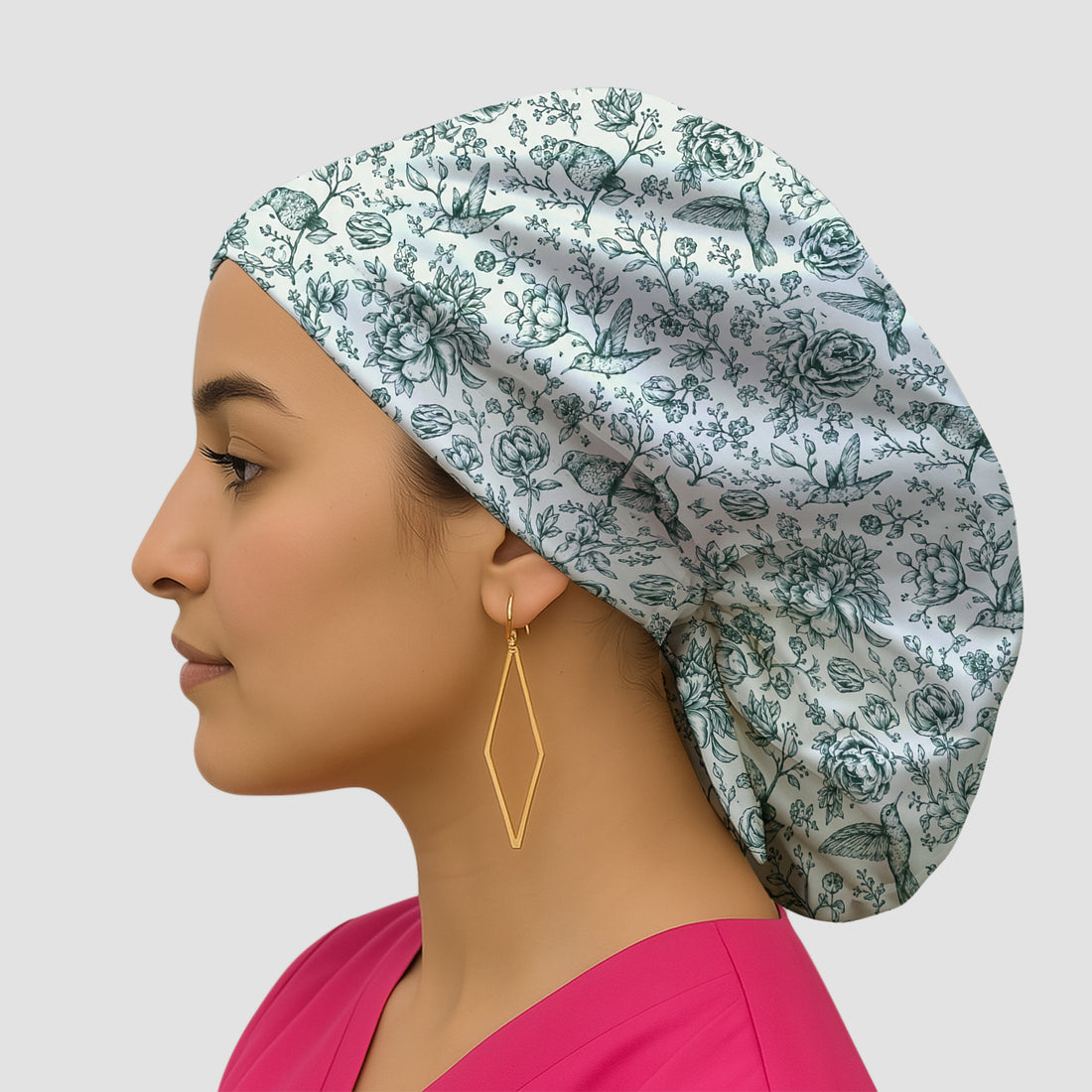 Vintage Hummingbird Pattern Scrub Cap, Surgical Caps for Doctors
