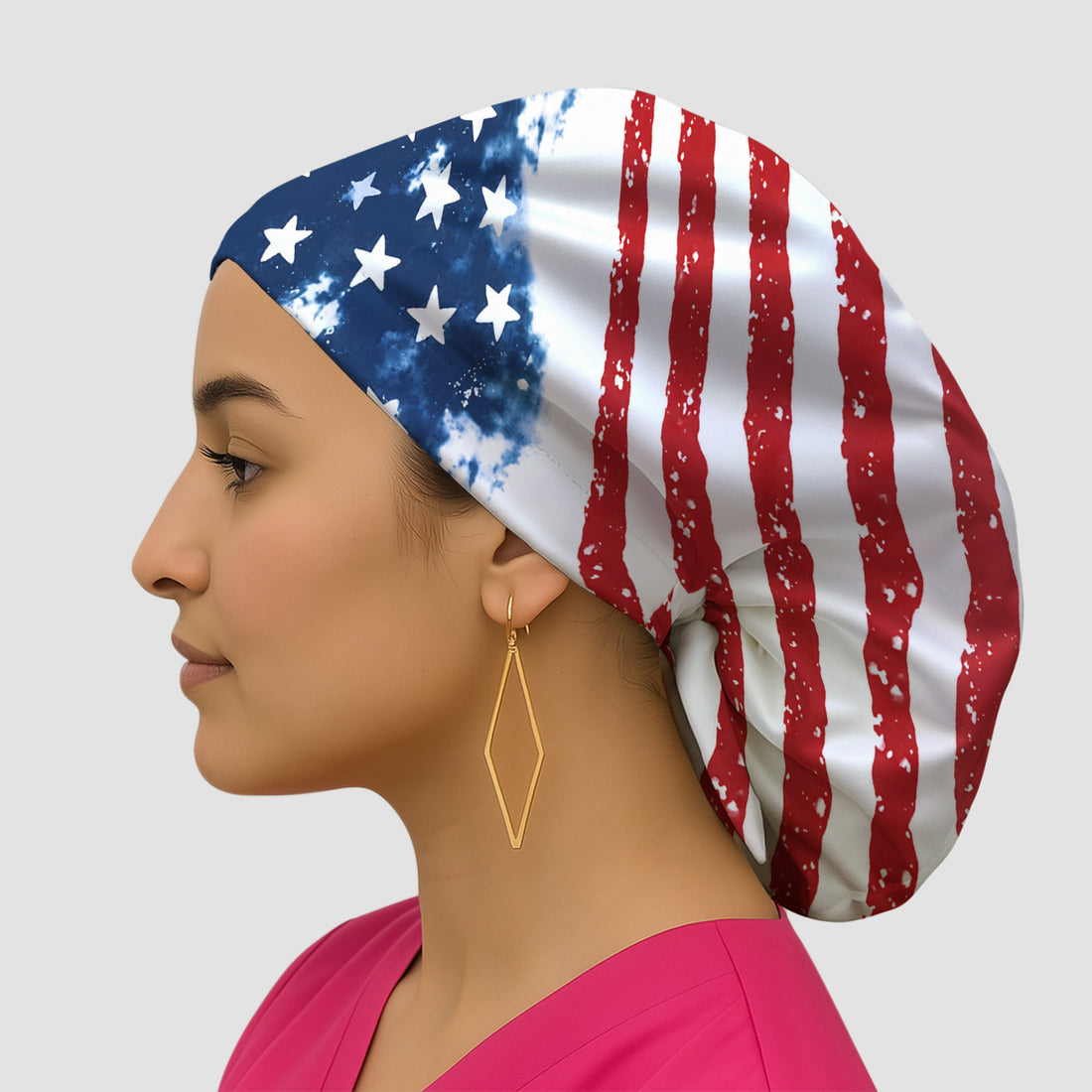 USA Stars And Stripes Pattern Scrub Cap, Surgical Caps for Doctors