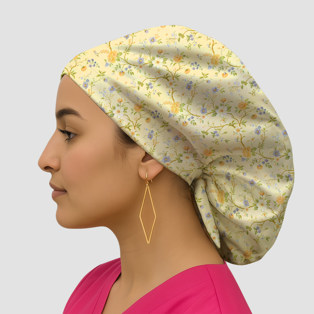 Sunny Wildflower Garden Floral Scrub Cap, Surgical Caps for Doctors