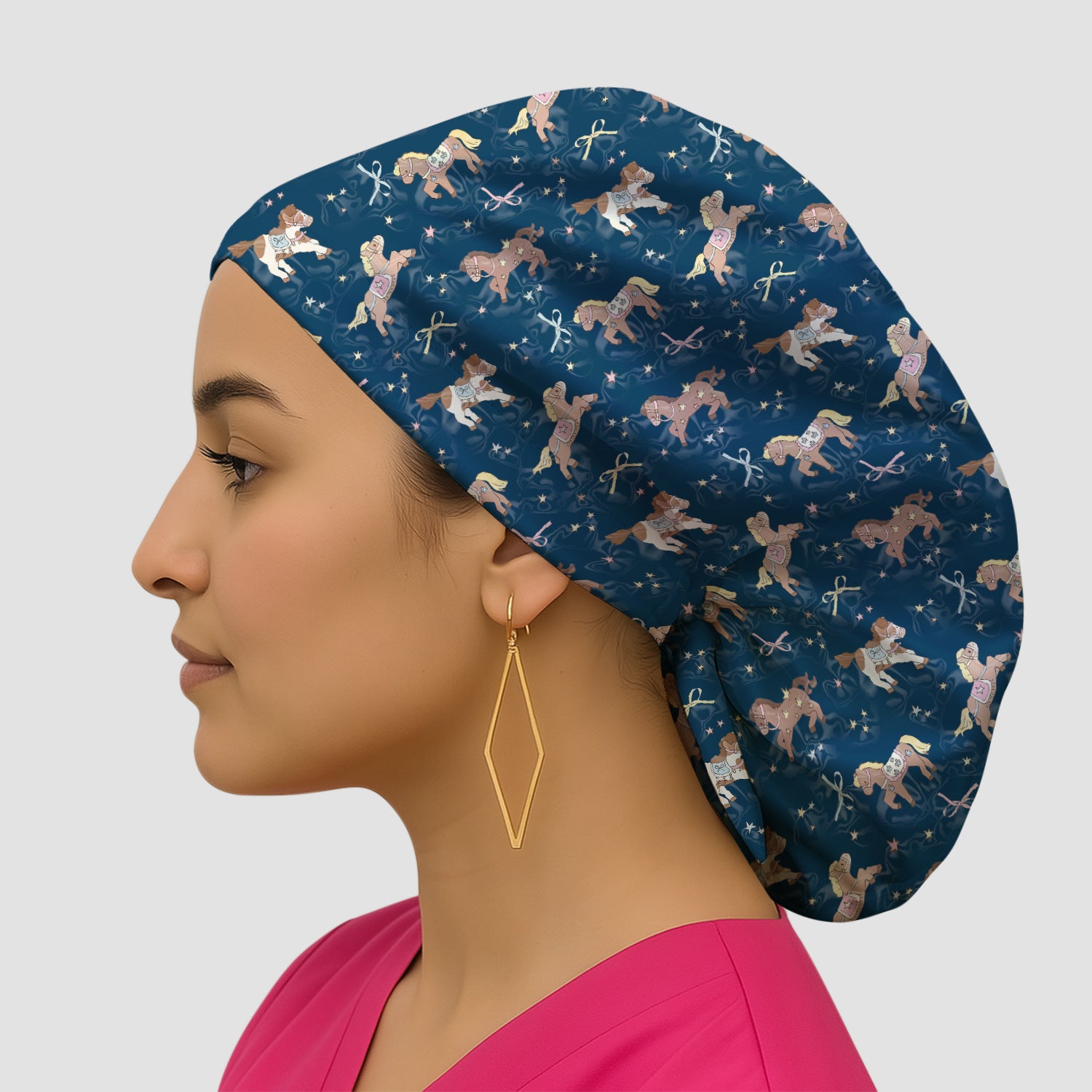 Cute Pony Star Pattern Scrub Cap, Surgical Caps for Doctors