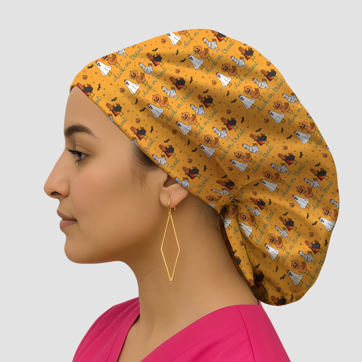 Funny Chick Or Treat Season Scrub Cap, Surgical Caps for Doctors