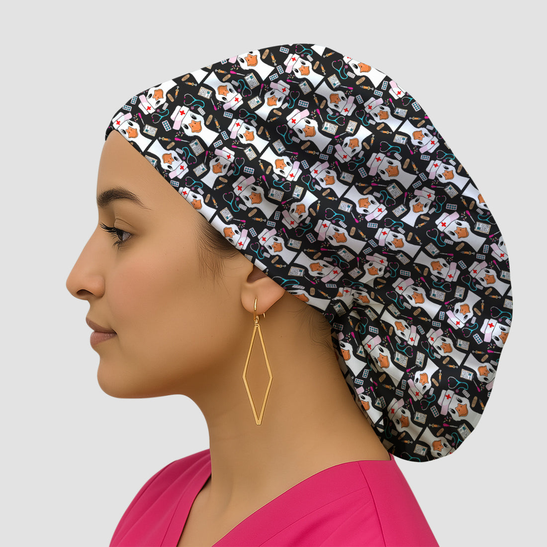 Duck Wearing Hat With Medical Tools Scrub Cap, Surgical Caps for Doctors