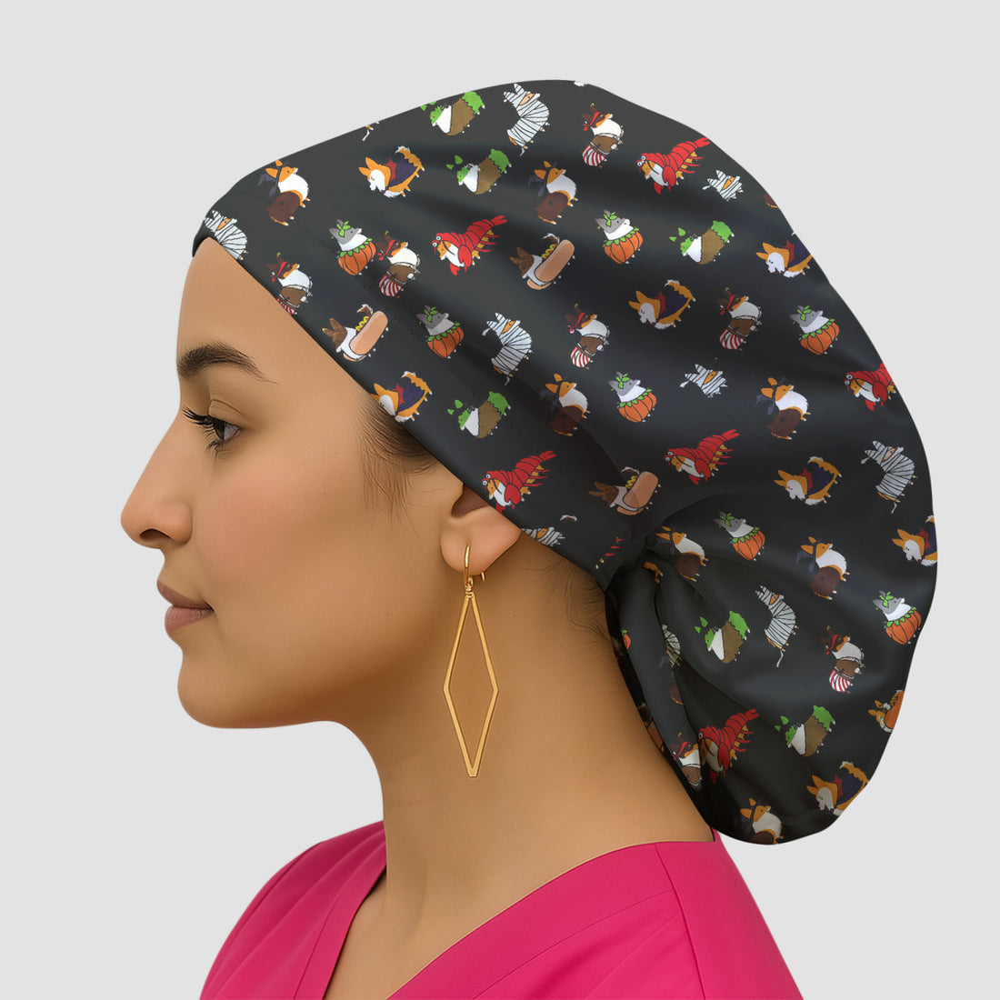 Cute Halloween Costume Corgis Scrub Cap, Surgical Caps for Doctors