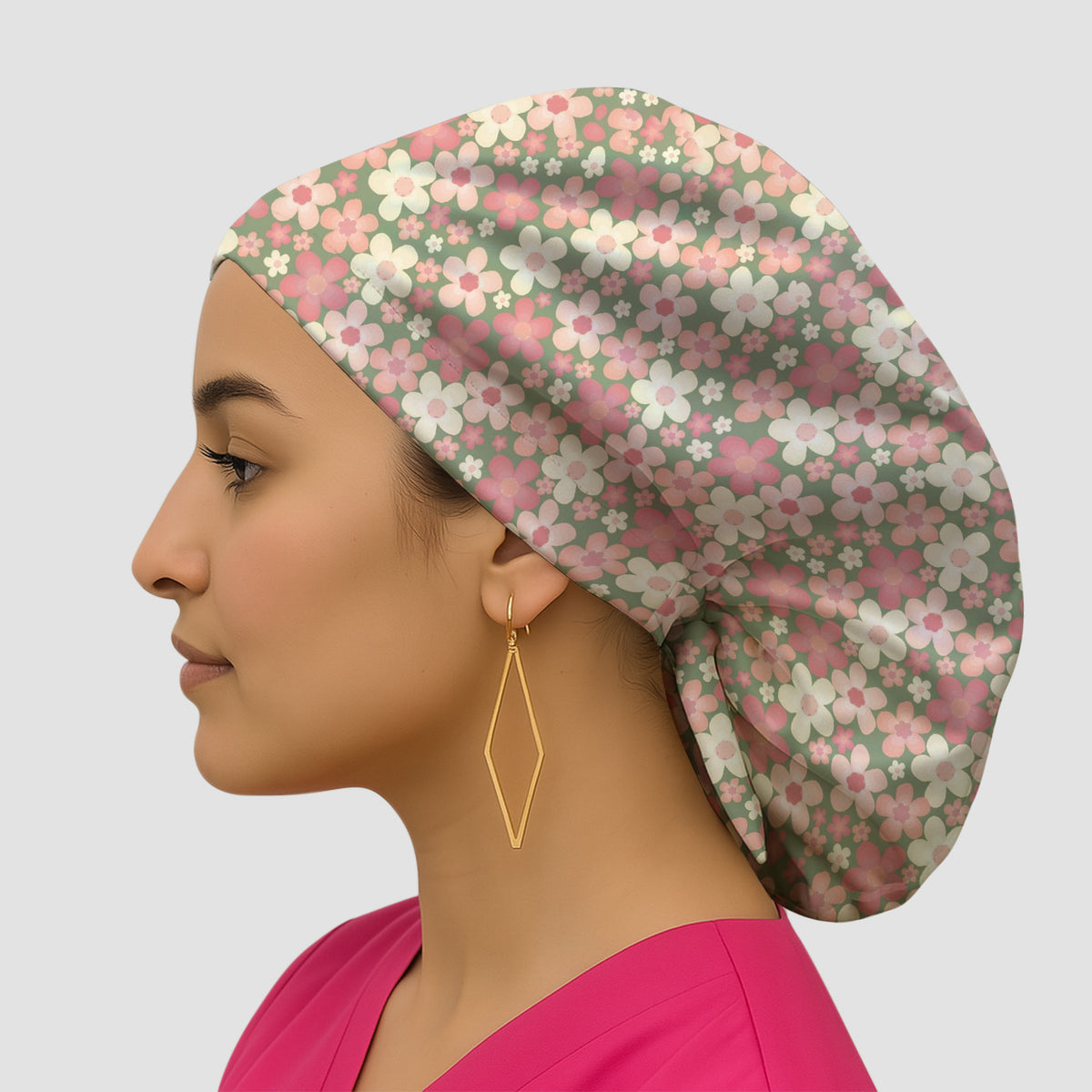 Retro Floral Print Scrub Cap, Surgical Caps for Doctors