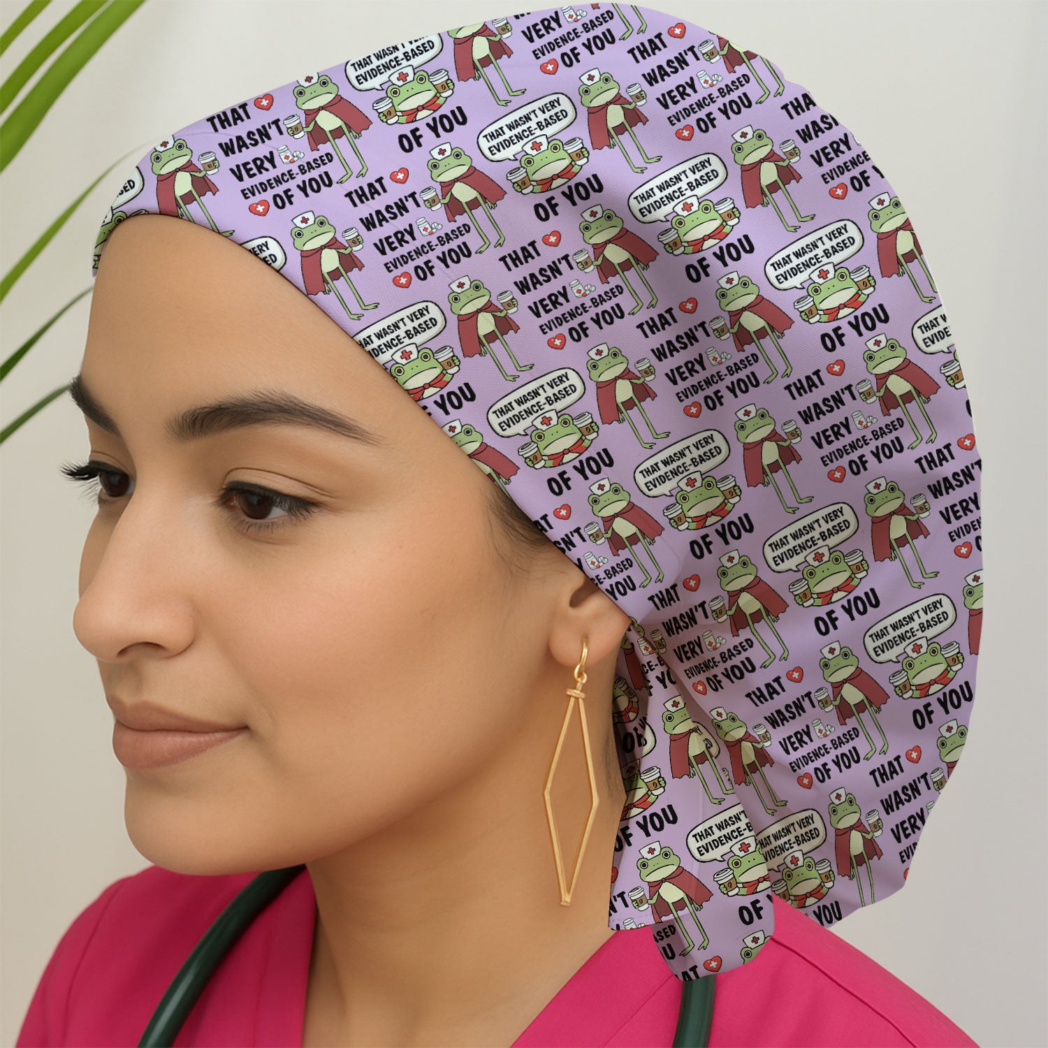 Funny Frog Nurse Quote Medical Pattern Scrub Cap, Surgical Caps for Doctors