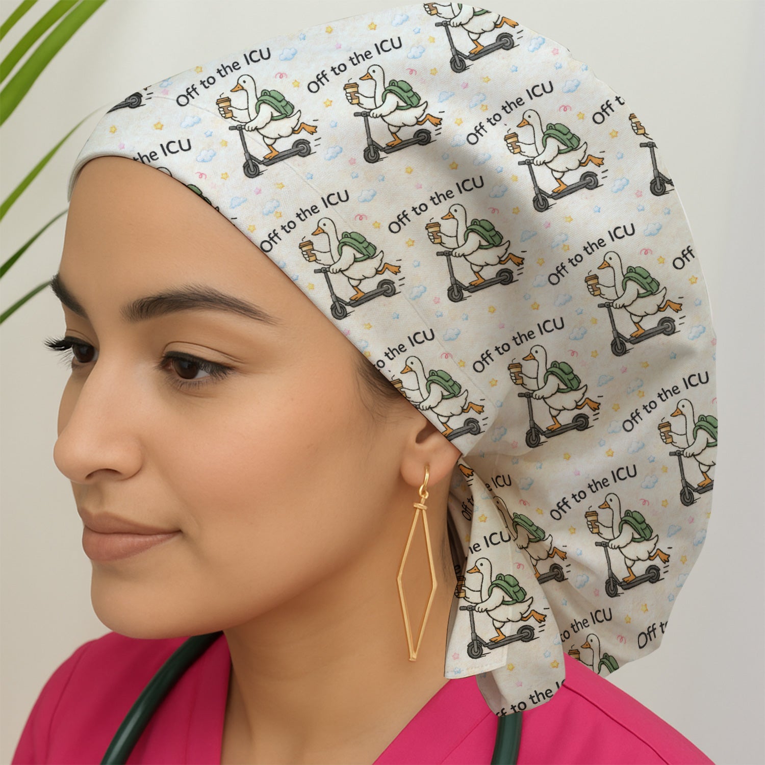 Funny Goose Off To The ICU Pattern Caps, Breathable Fabrics Caps Uniform