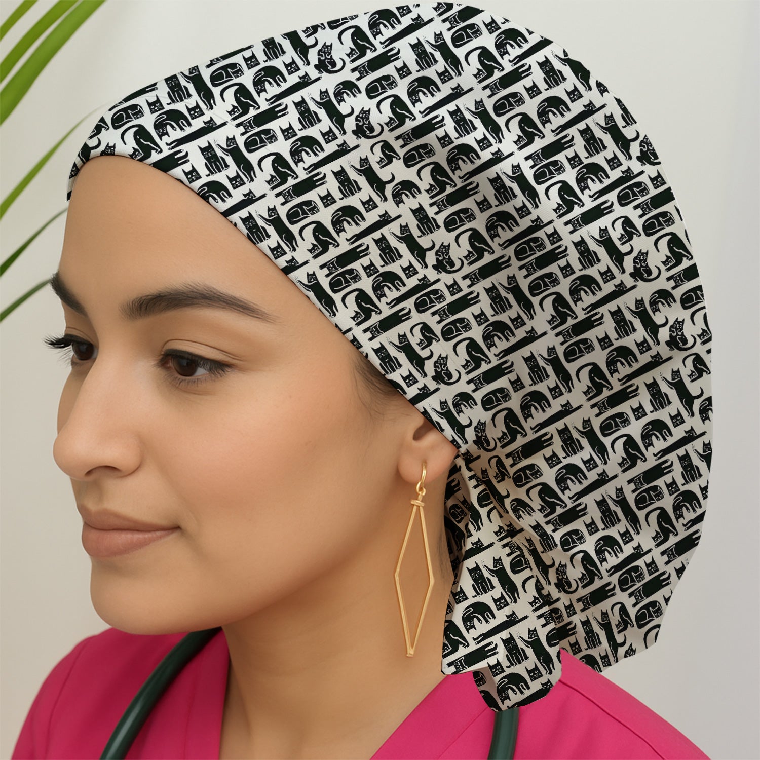 Cute Funny Cat Poses Print Scrub Caps, Surgical Caps for Doctors
