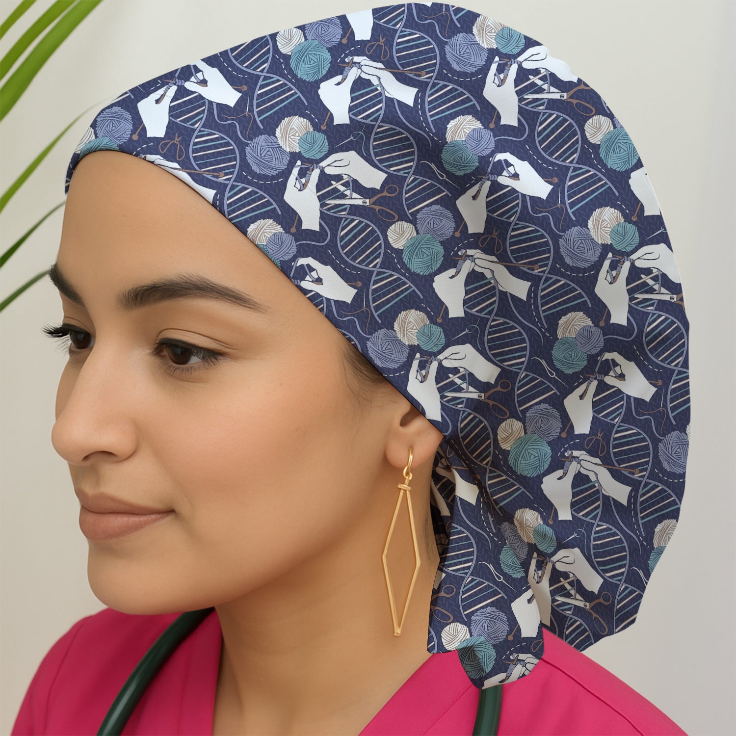 DNA Helix Yarn Pattern Scrub Cap, Surgical Caps for Doctors
