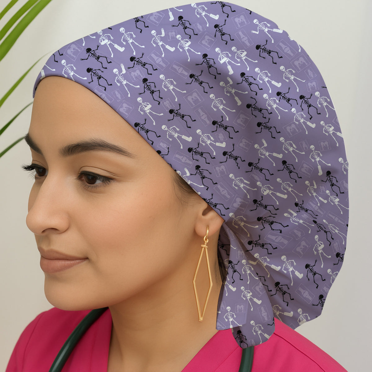 Halloween Orthopedic Skeleton Scrub Cap, Surgical Caps for Orthopedic Nurses