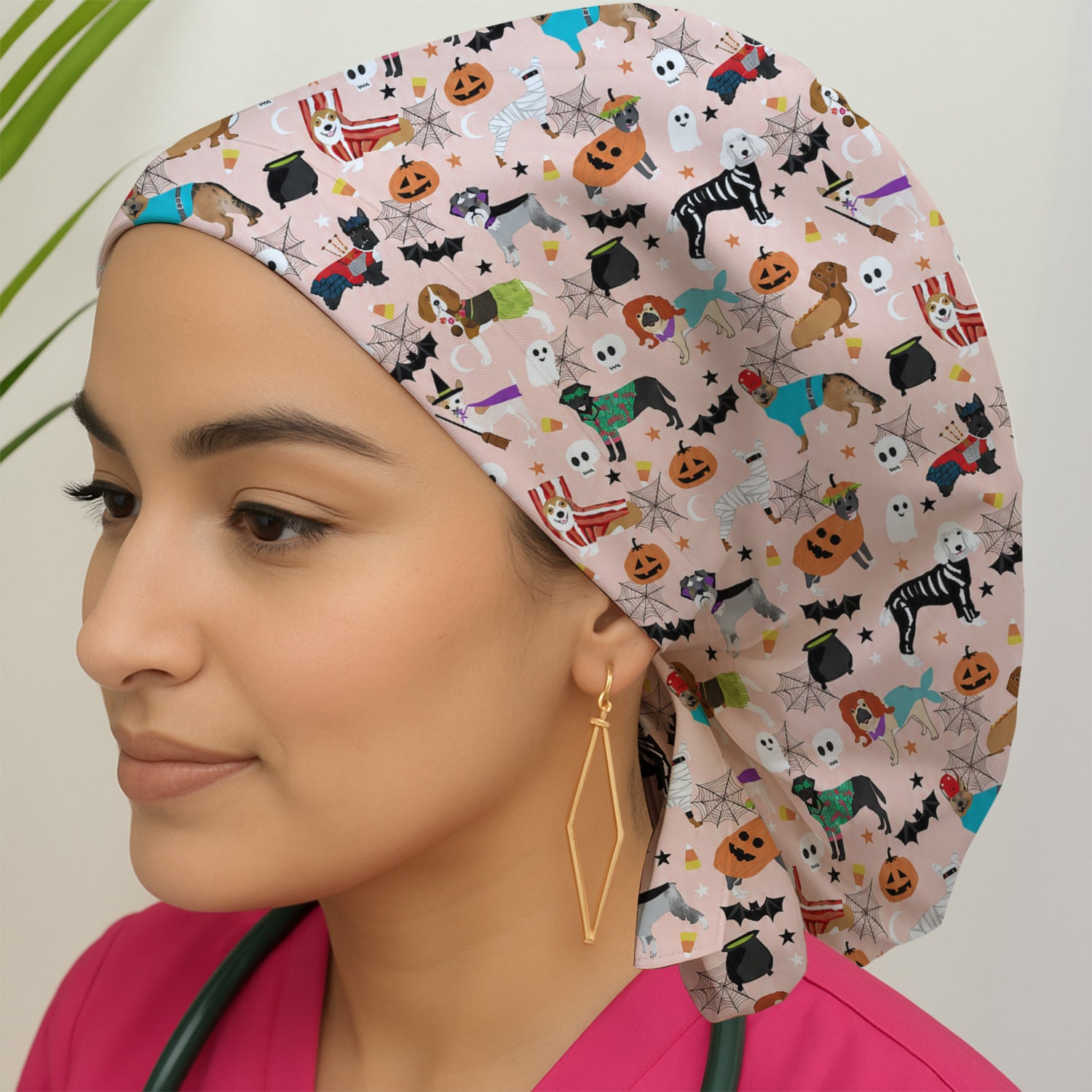 Halloween Costume Dogs Scrub Cap, Surgical Caps for Doctors