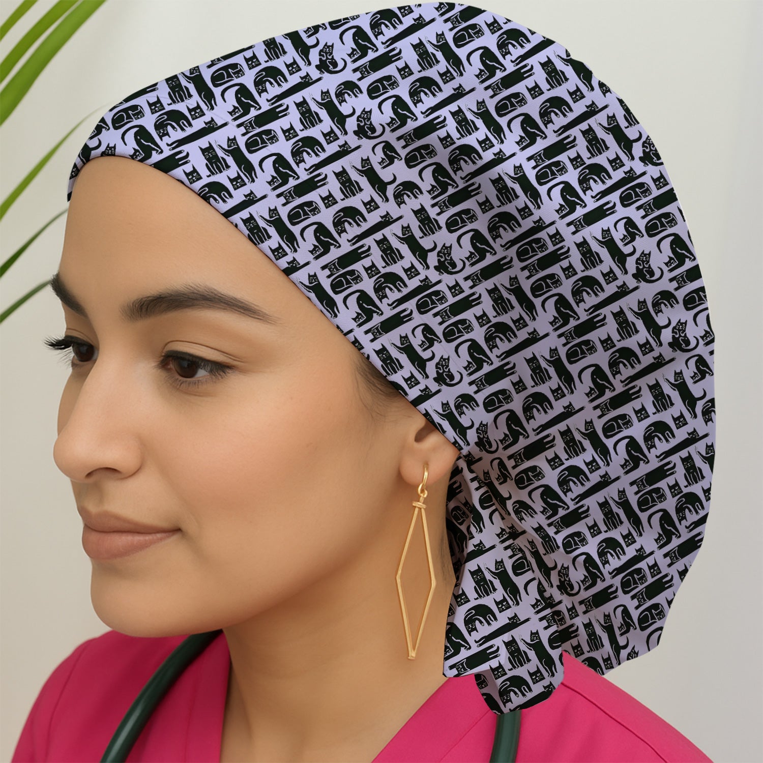 Cute Funny Cat Poses Print Scrub Caps, Surgical Caps for Doctors