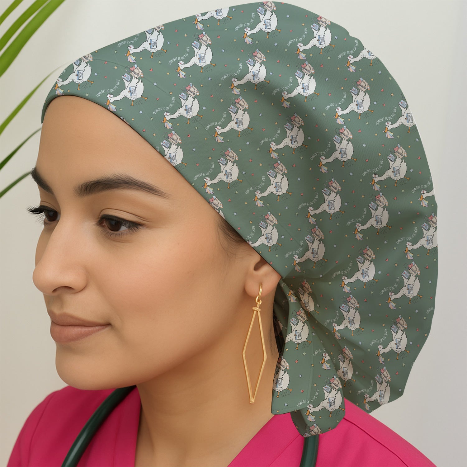 Cute Comfort Is On The Way Goose Scrub Cap, Surgical Caps for Doctors