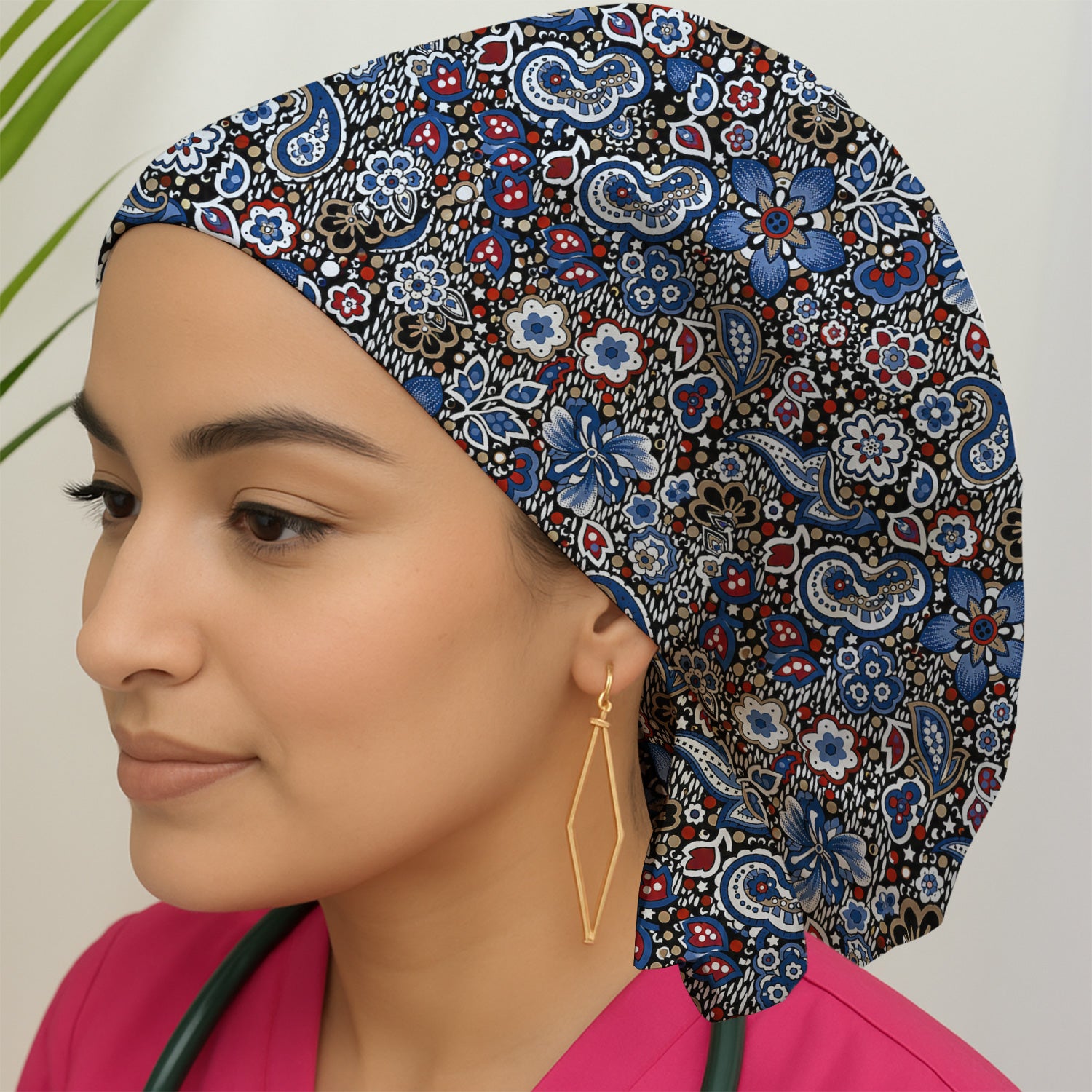 Classic Paisley Floral Pattern Scrub Cap, Surgical Caps for Doctors