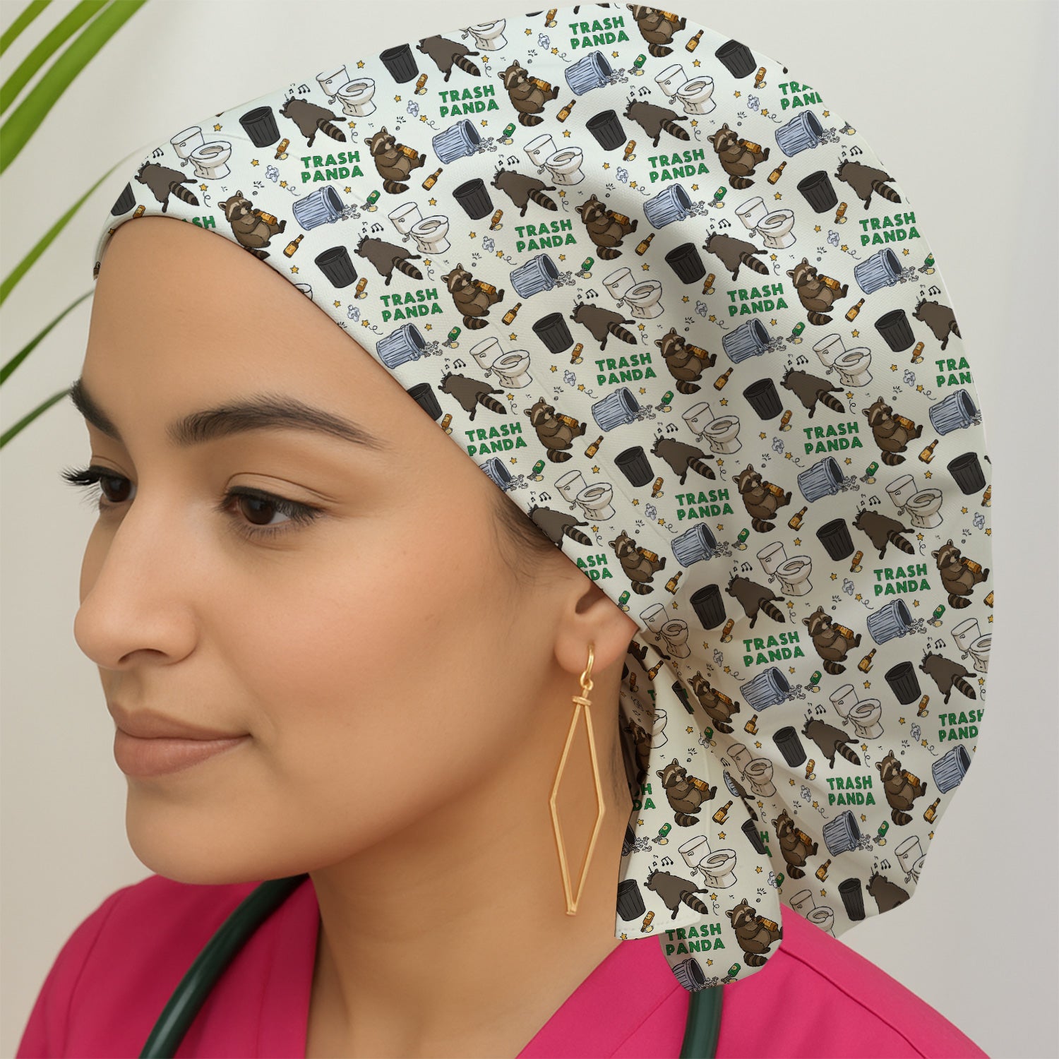 Funny Trash Panda Raccoon Scrub Cap, Surgical Caps for Doctors