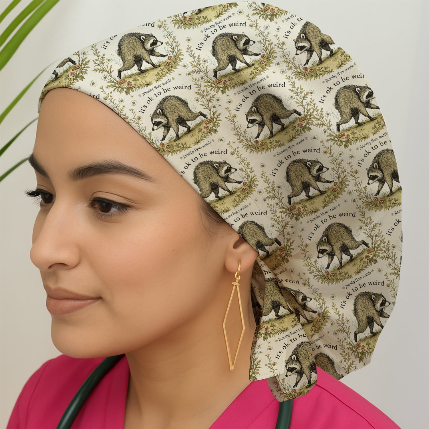 It's OK To Be Weird with Jimothy Scrub Cap, Surgical Caps for Doctors