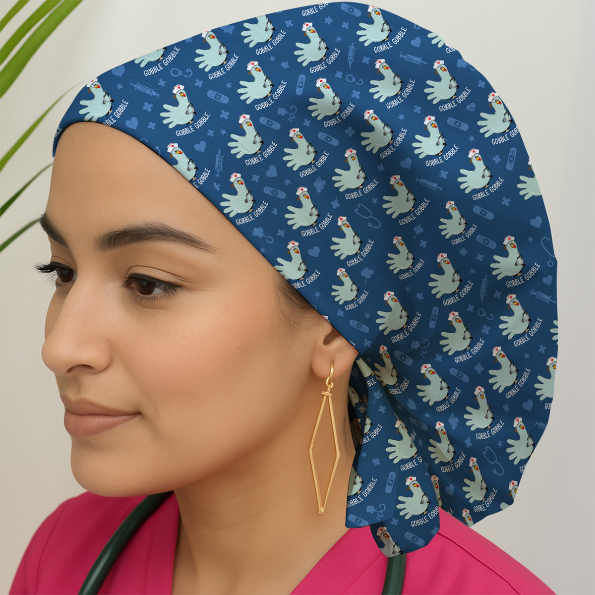 Funny Gobble Gobble Nurse Turkey Scrub Cap, Surgical Caps for Nurses