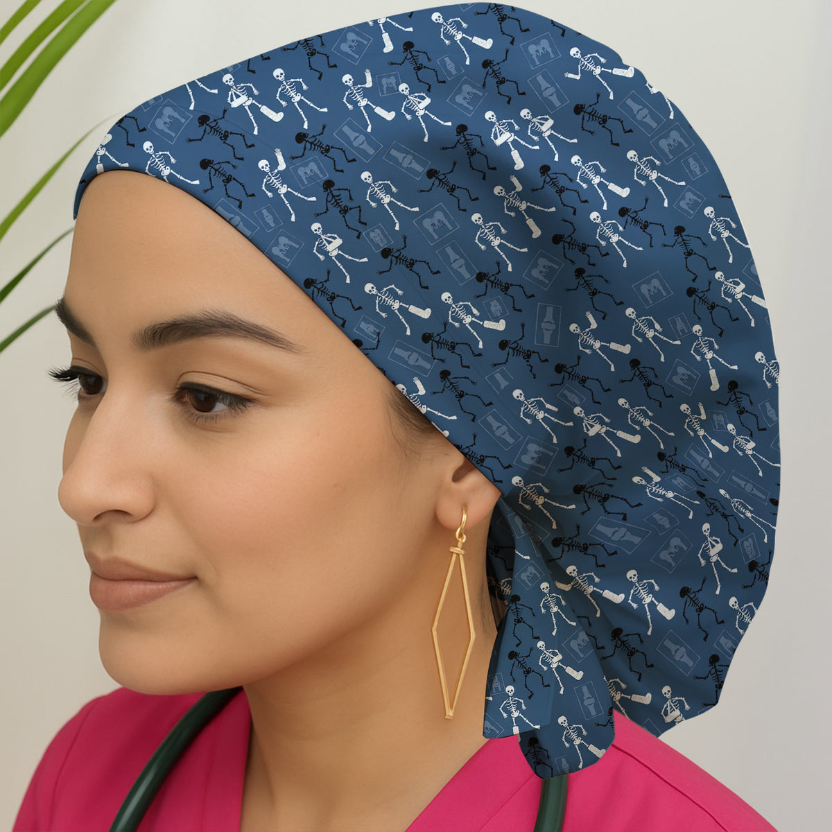 Halloween Orthopedic Skeleton Scrub Cap, Surgical Caps for Orthopedic Nurses