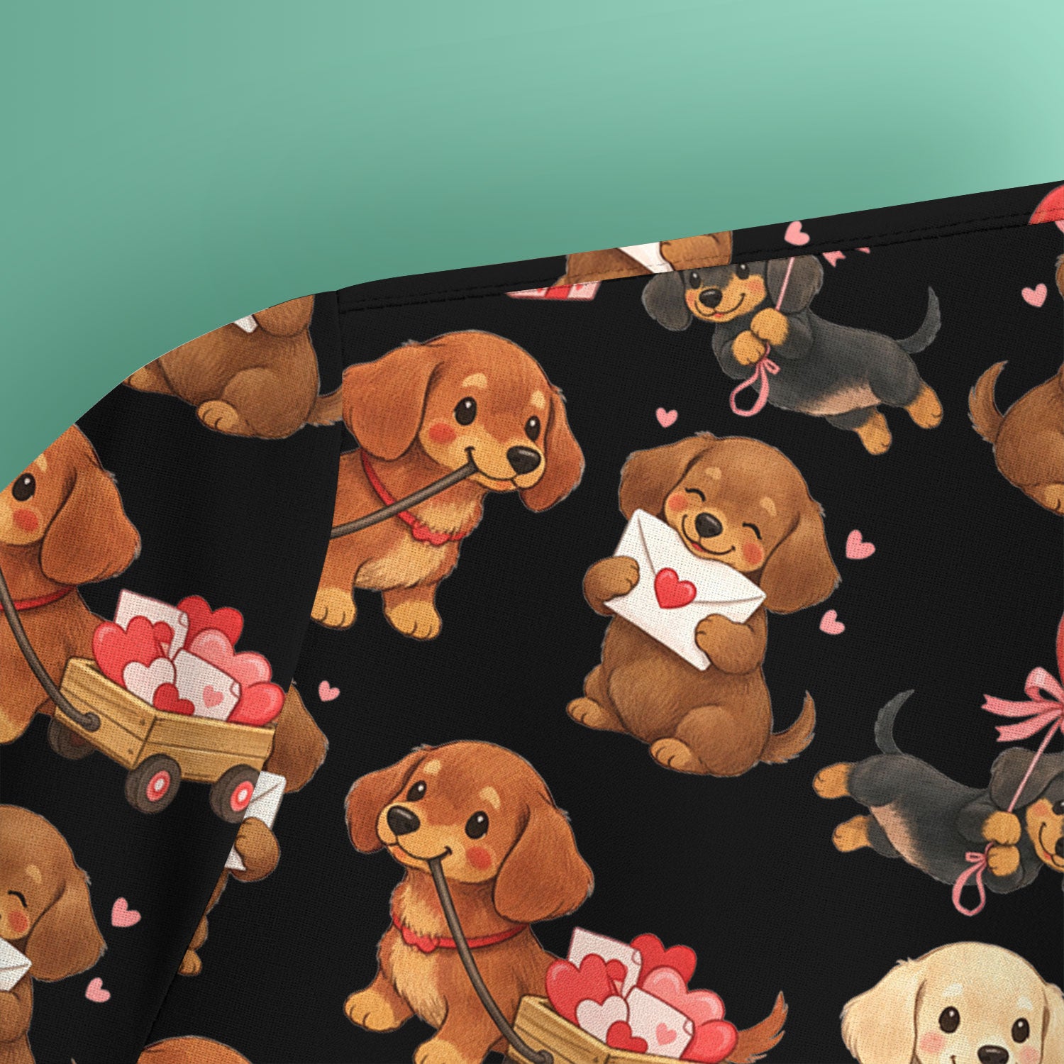 Cute Dachshund Nurse Scrub Top For Nurses, Wiener Dog Pattern Nurse Shirt, Breathable Fabrics Nursing Uniform