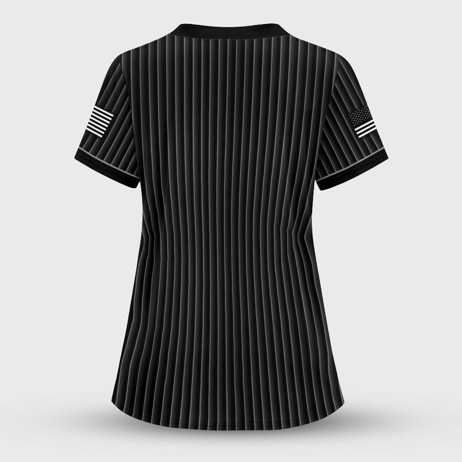 Freedom Shirt Women Scrub Top - Minimalist Floral Medical Uniform - Elegant White Stripe Nursing Gift for RN LPN CNA