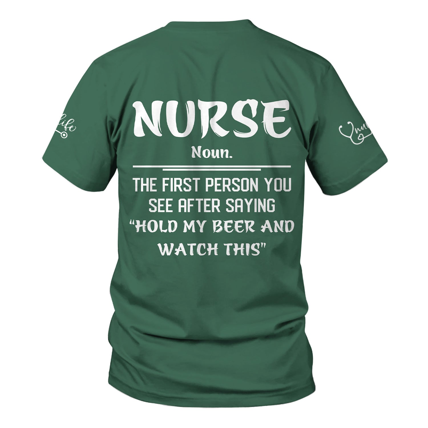 Funny Skeleton Nurse Shirt for Women - Custom Name Beer Joke Medical Uniform - Hilarious Gift for RN CNA LPN