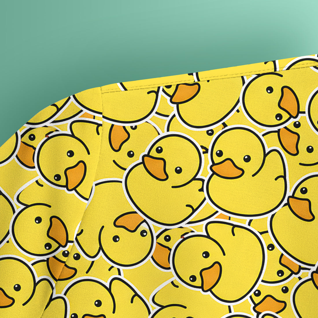 Yellow Rubber Duck Pattern Scrub Top, Comfortable Scrubs for Nurses