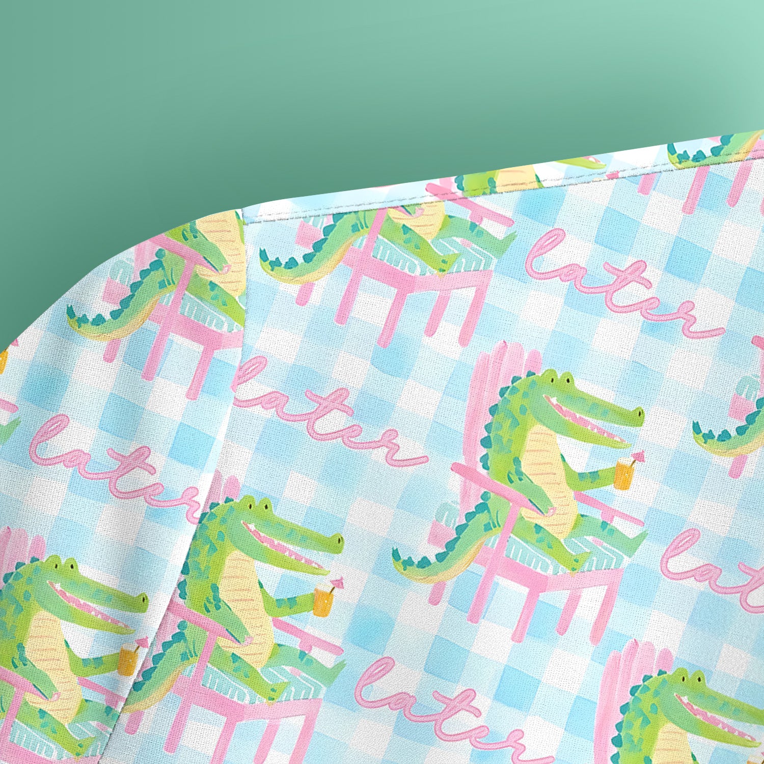 Funny Lazy Crocodile Later Pattern Scrub Top, Comfortable Scrubs for Nurses