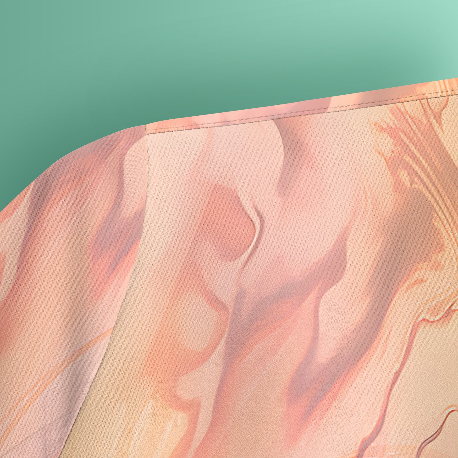 Elegant Peach Marble Rose Pattern Scrub Top, Comfortable Scrubs for Nurses