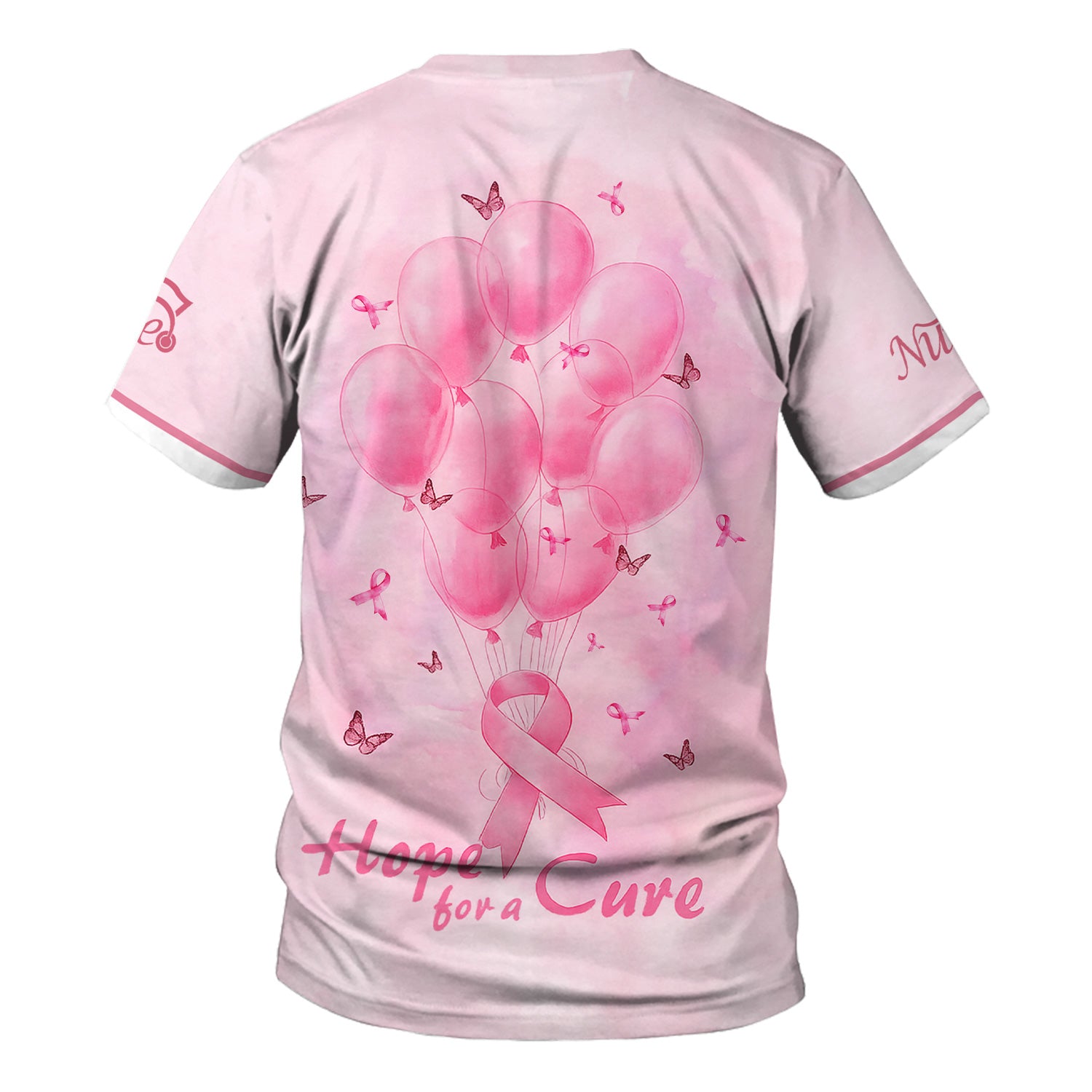 Personalized Breast Cancer Warrior Shirt  - Christian Faith Quote & Pink Butterfly Design - Gift for Women RN LPN CNA