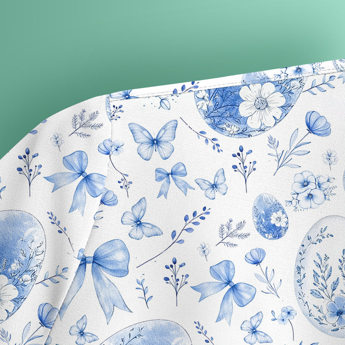 Butterfly Floral Bow Vintage Pattern Scrub Top, Breathable Fabrics Nursing Uniform