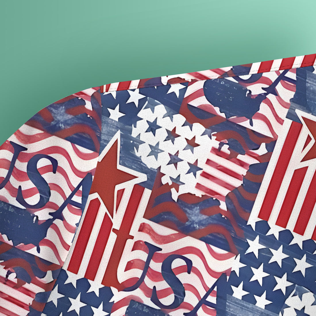 Patriotic USA Star Patchwork Pattern Scrub Top, Comfortable Scrubs for Nurses