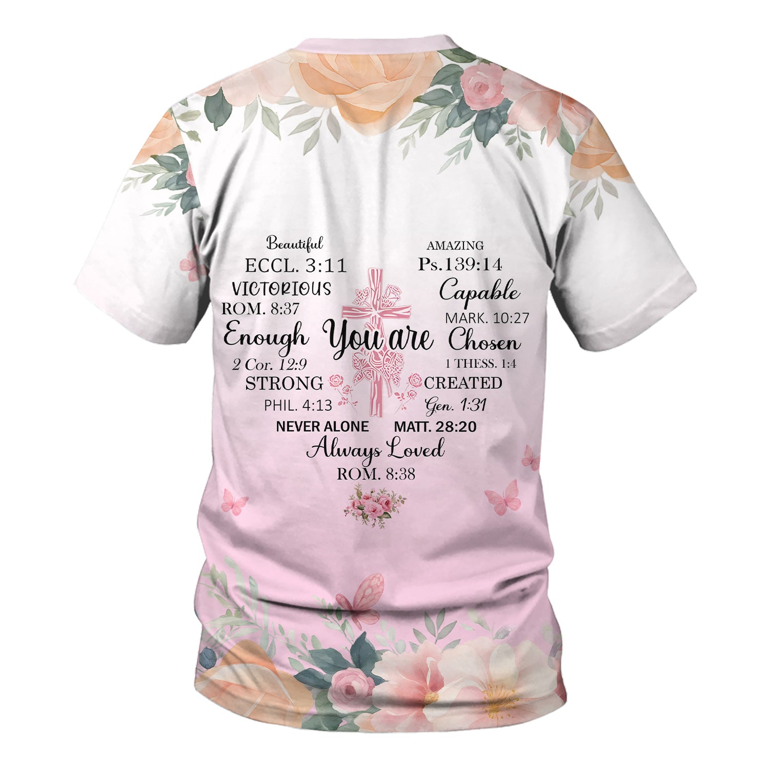Christian Inspirational Floral Shirt - Inspirational Bible Verse Apparel - Gift for RN LPN CNA Healthcare Staff