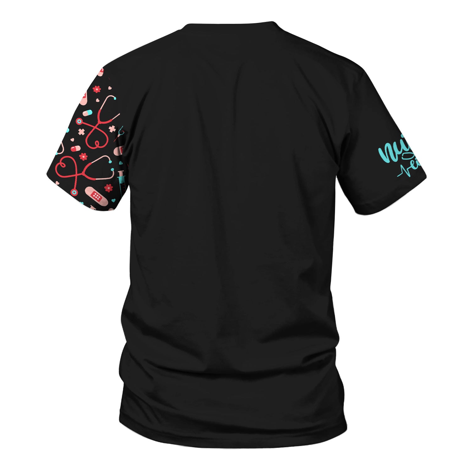 Funny Custom Nurse Scrub Top with Heart - I'm Doing My Best Quote & Cute Medical Icons - Personalized Gift for RN, LPN, CNA