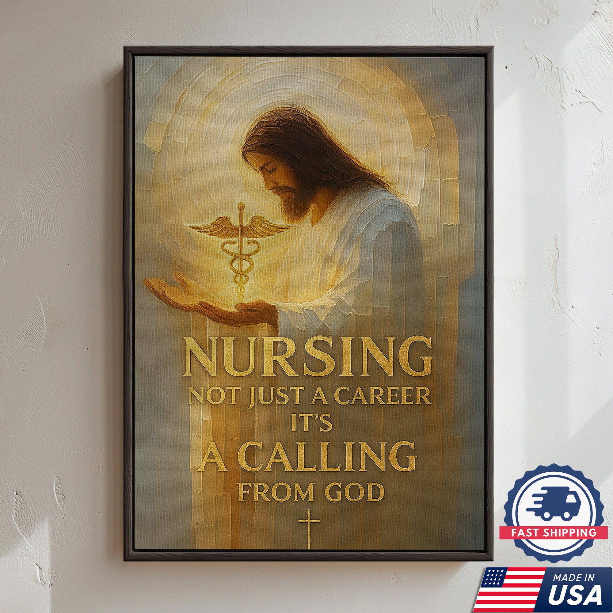 Christian Nurse Canvas Wall Art, Nursing Not Just a Career It‰Ûªs a Calling from God, Gift for RN CNA LPN