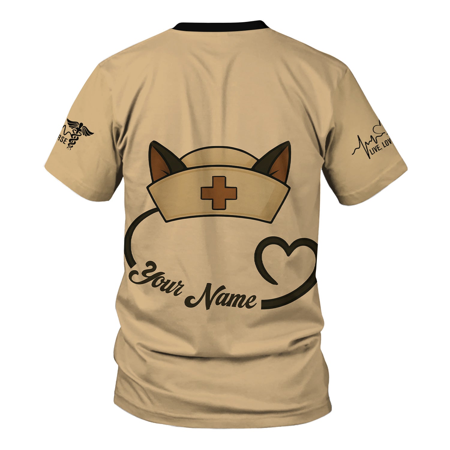 Funny Personalized Nurse Scrub Top - Grumpy Cat Holding Syringe Coffee & Pills - Do You Think A Sane Person Would Do This Job - Custom Gift for RN LPN CNA Women