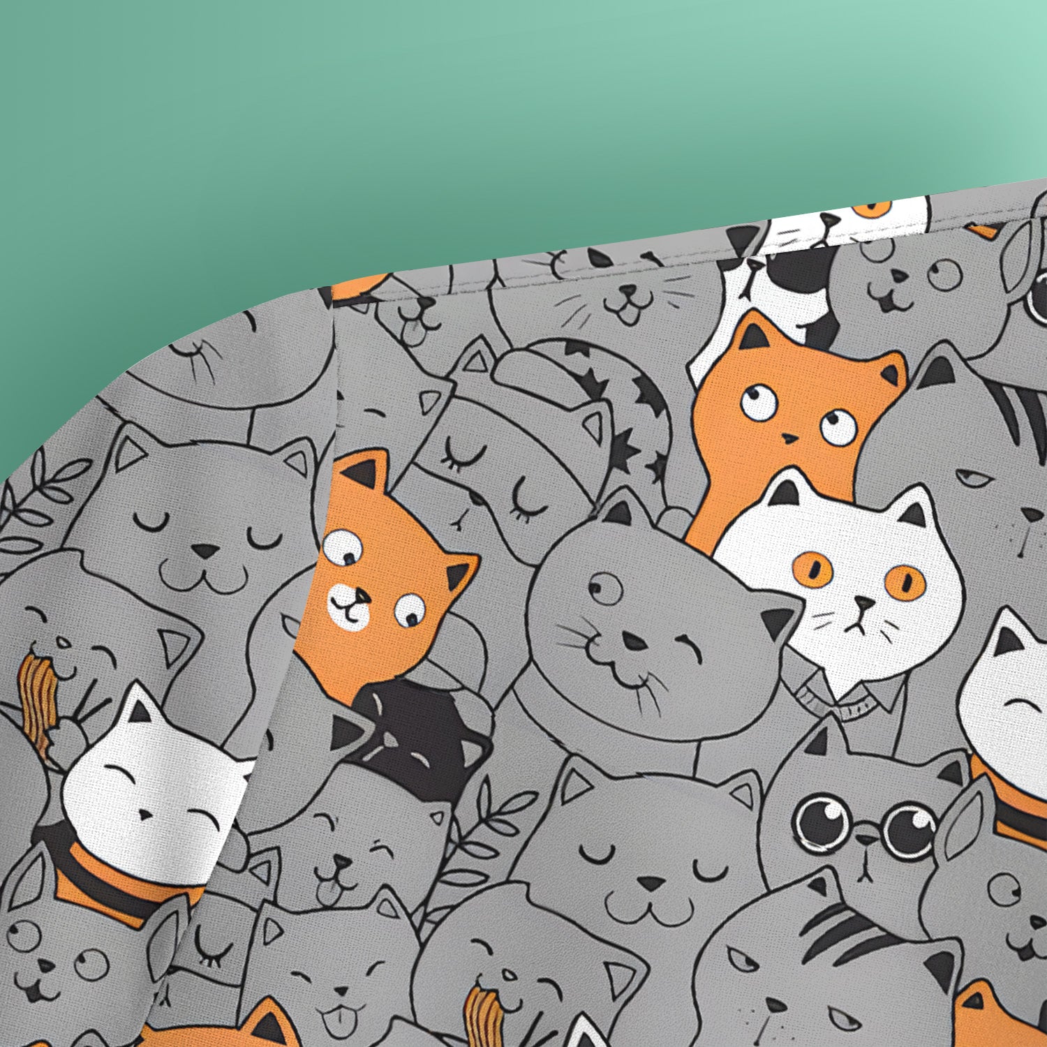Funny Cats Cute Expressions Pattern Scrubs Top, Comfortable Scrubs for Nurses