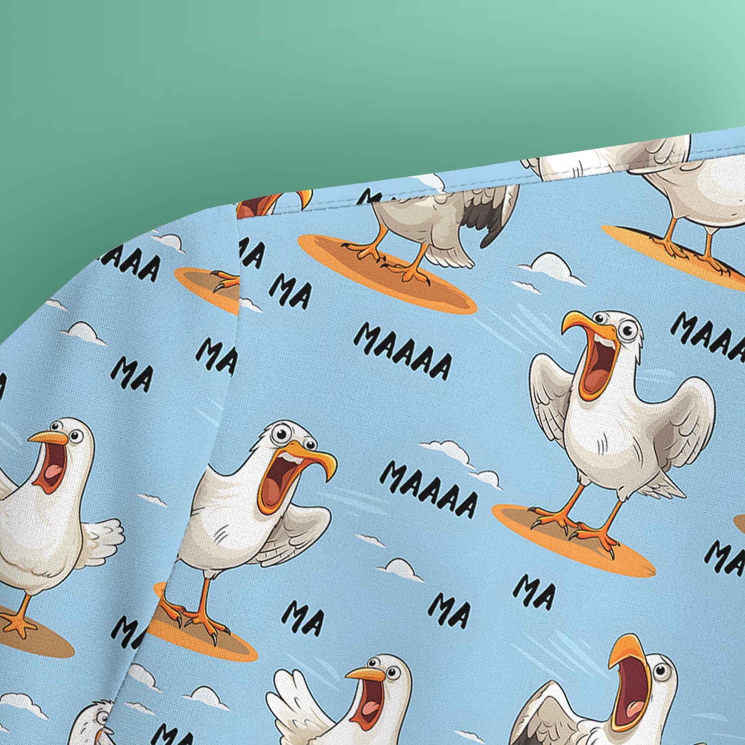 Funny Screaming Seagull Sky Pattern Scrub Top, Comfortable Scrubs for Nurses