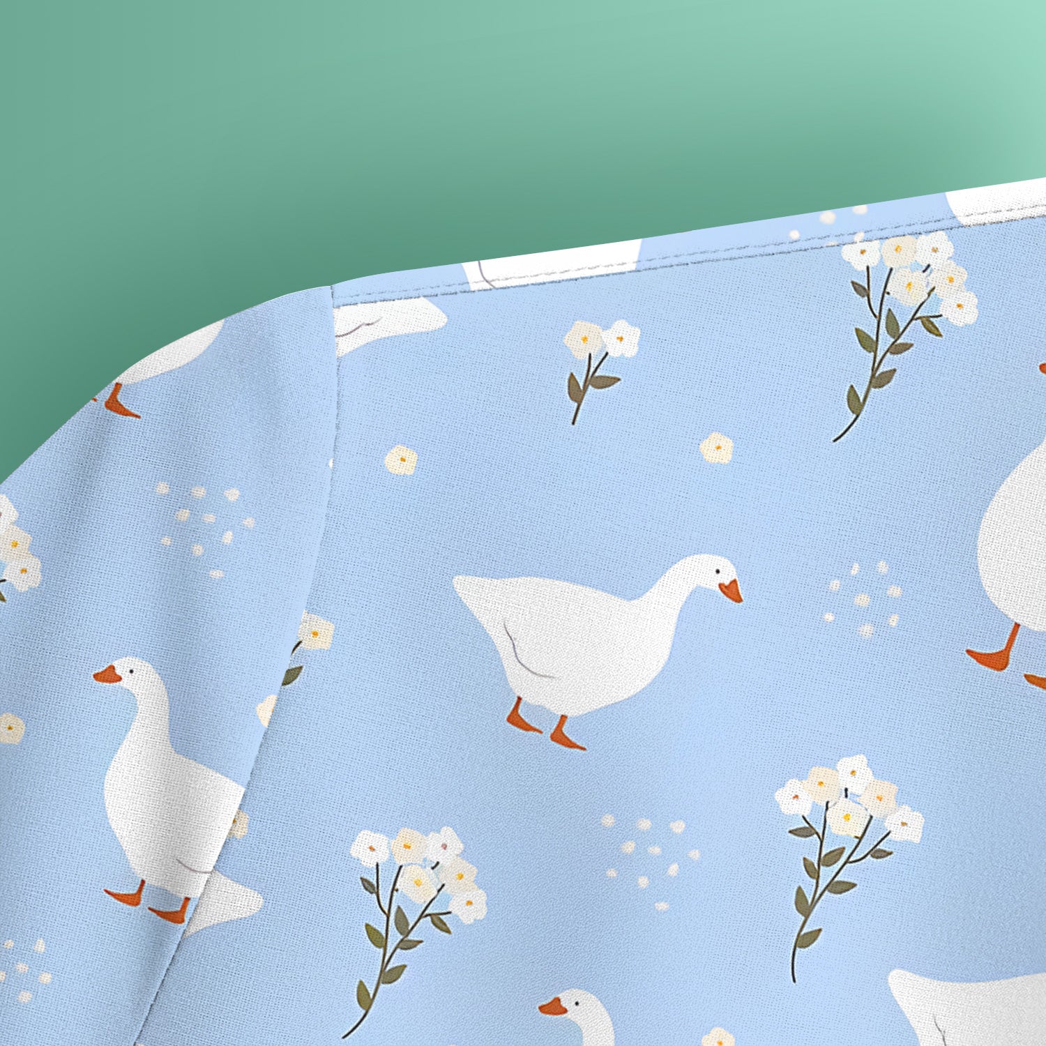 Blue Goose Floral Pattern Scrub Top, Comfortable Scrubs for Nurses