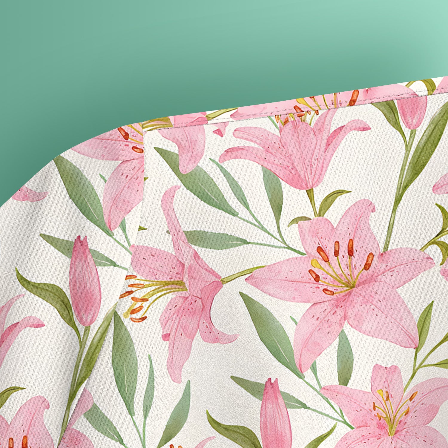 Cute Pink Lily Floral Nurse Pattern Scrub Top, Comfortable Scrubs for Nurses
