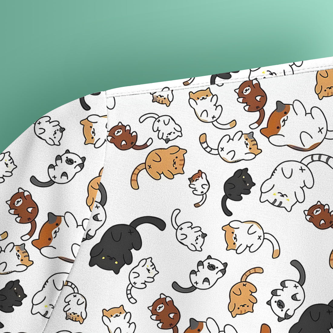 Funny Cat Scrub Top, Cute Cat Pattern Nurse Shirt For Women, Breathable Fabrics Nursing Uniform
