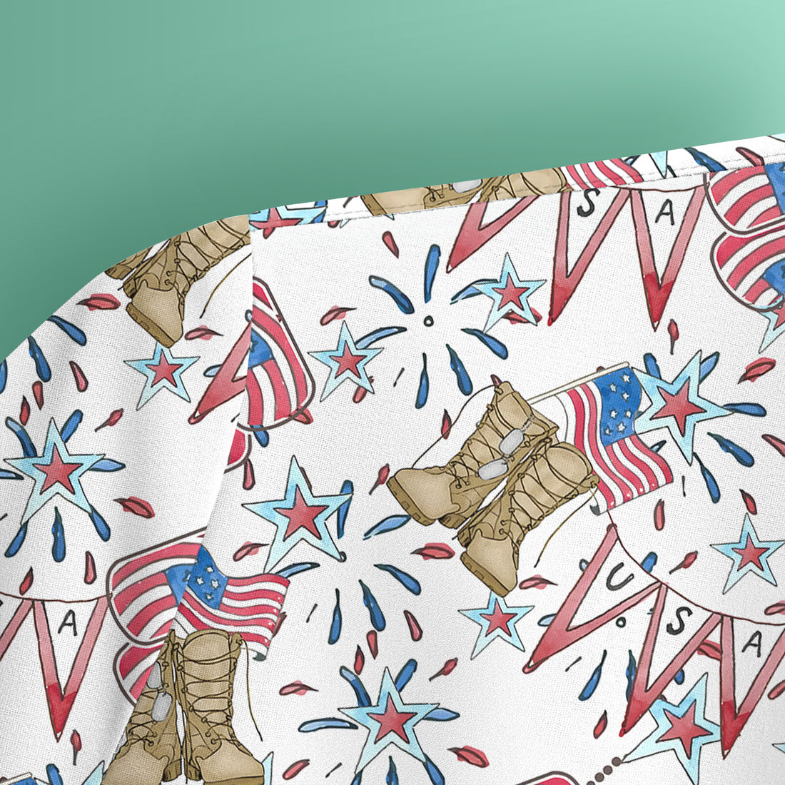 USA Boots Banner Pattern Scrub Top, Comfortable Scrubs for Nurses