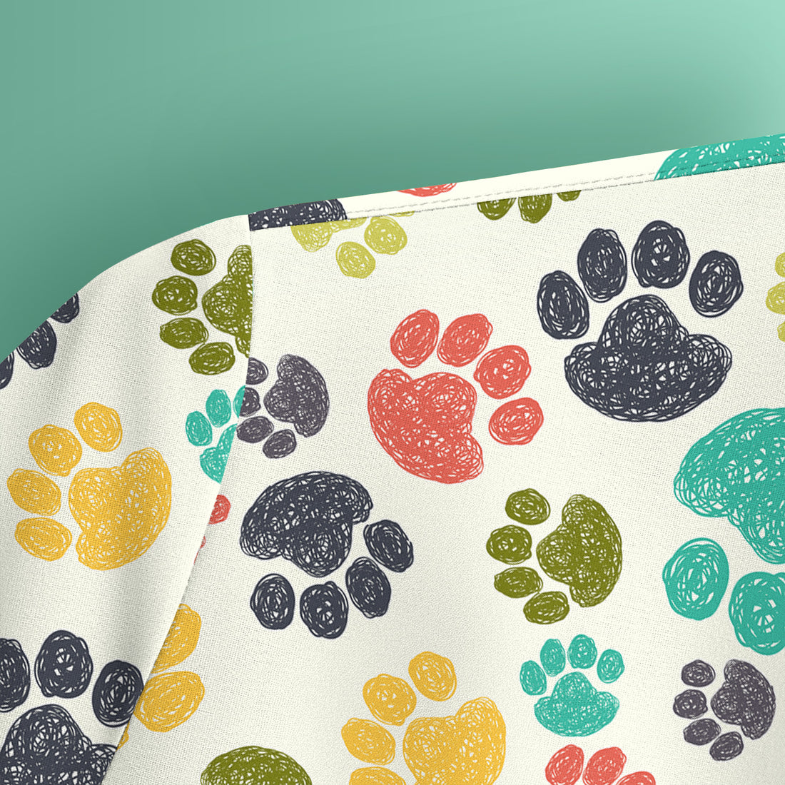 Colorful Paw Print Animal Pattern Scrub Top, Comfortable Scrubs for Nurses