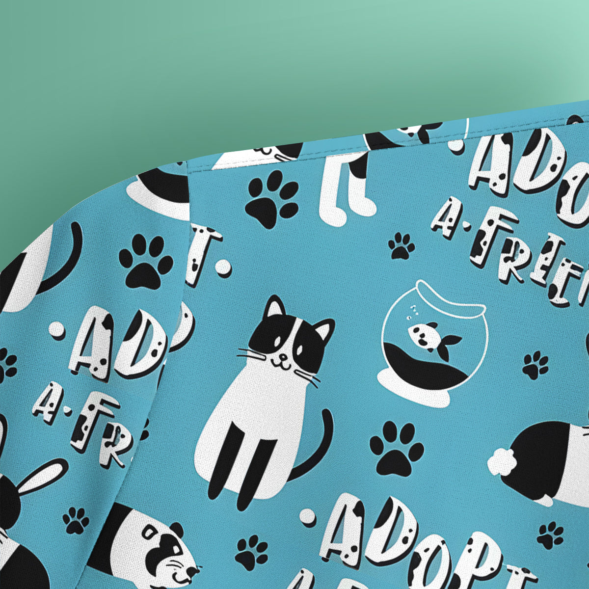 Cute Adopt A Friend Pet Pattern Scrub Top, Comfortable Scrubs for Nurses