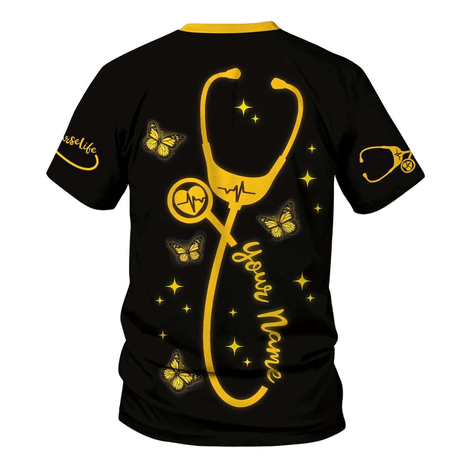 Personalized Christian Nurse Scrub Top - Never Underestimate a Nurse Quote - Gift for Women RN LPN & Healthcare Workers
