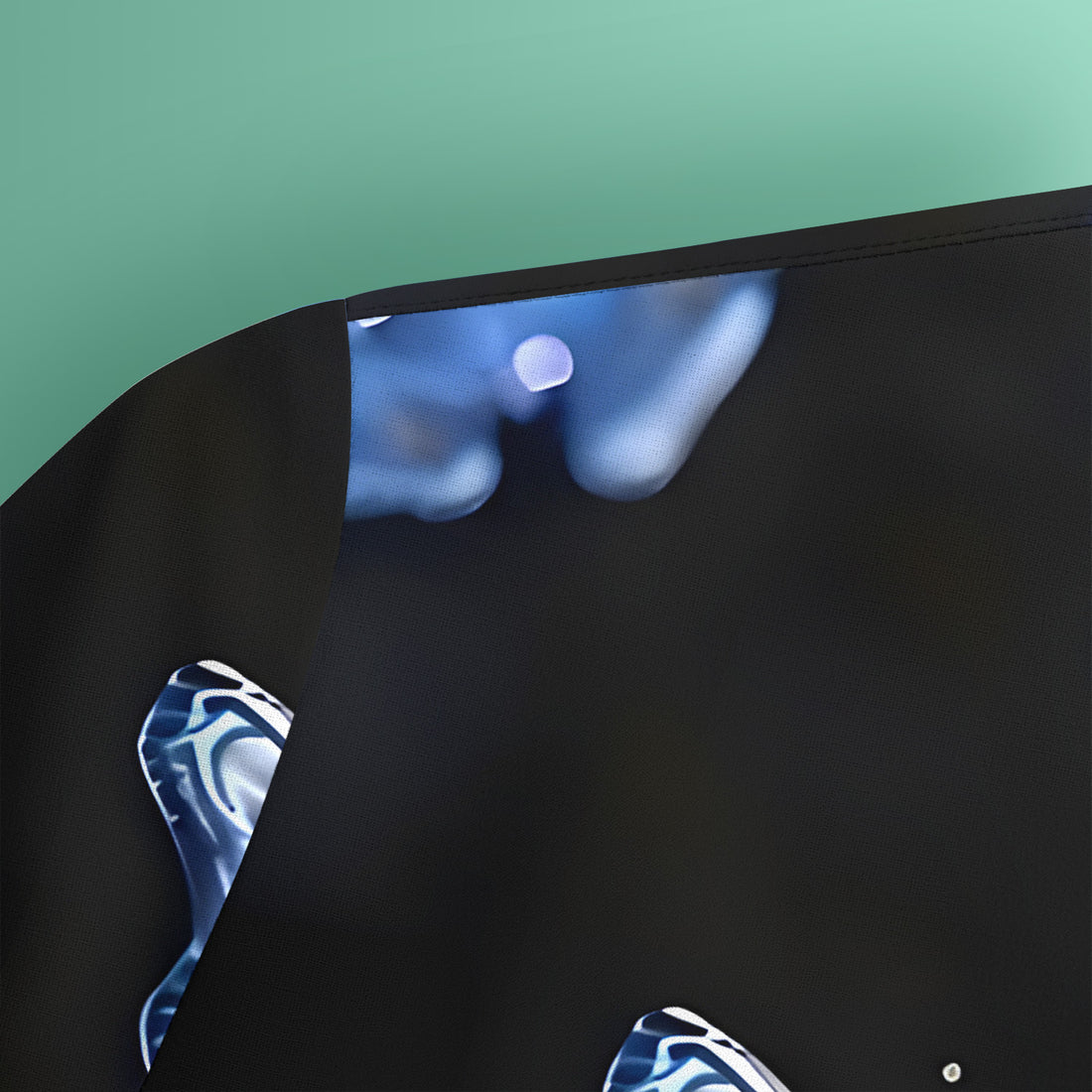 Glowing Blue Butterfly Garden Pattern Scrub Top, Comfortable Scrubs for Nurses