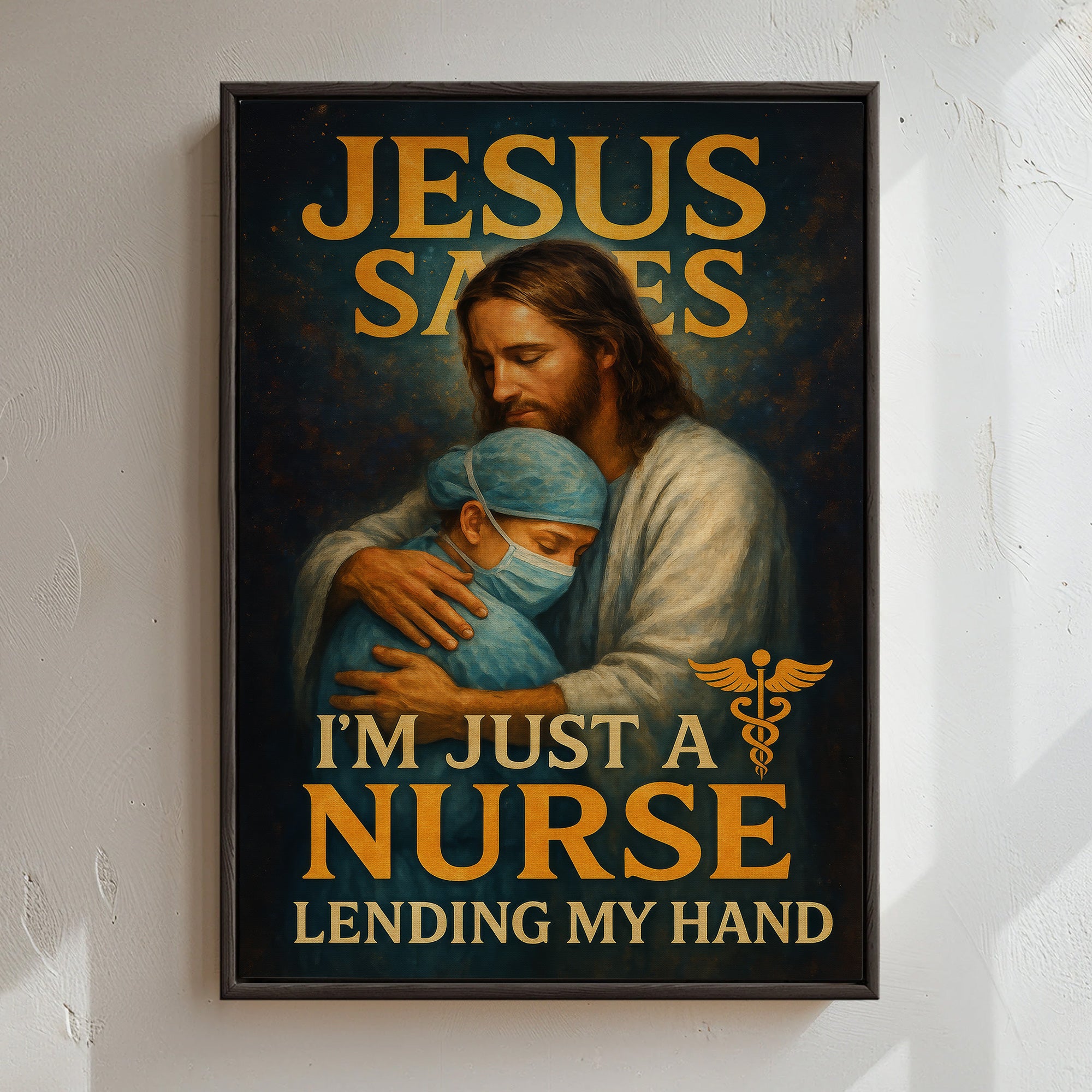 Jesus Saves Nurse Canvas, I’m Just a Nurse Lending My Hand, RN LPN CNA Gift