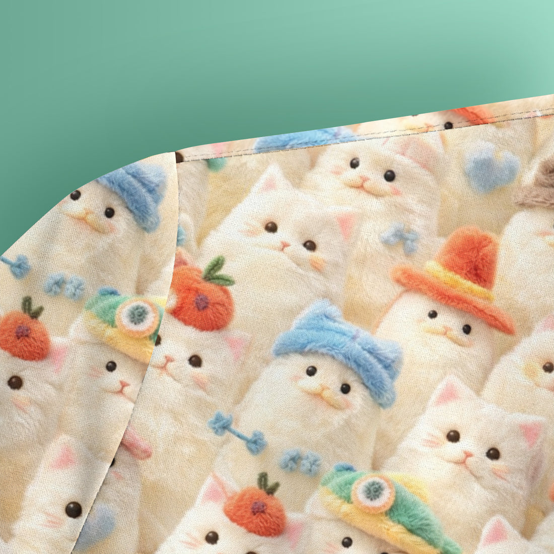 Adorable Cats Wearing Colorful Hats Pattern Scrubs Top, Comfortable Scrubs for Nurses