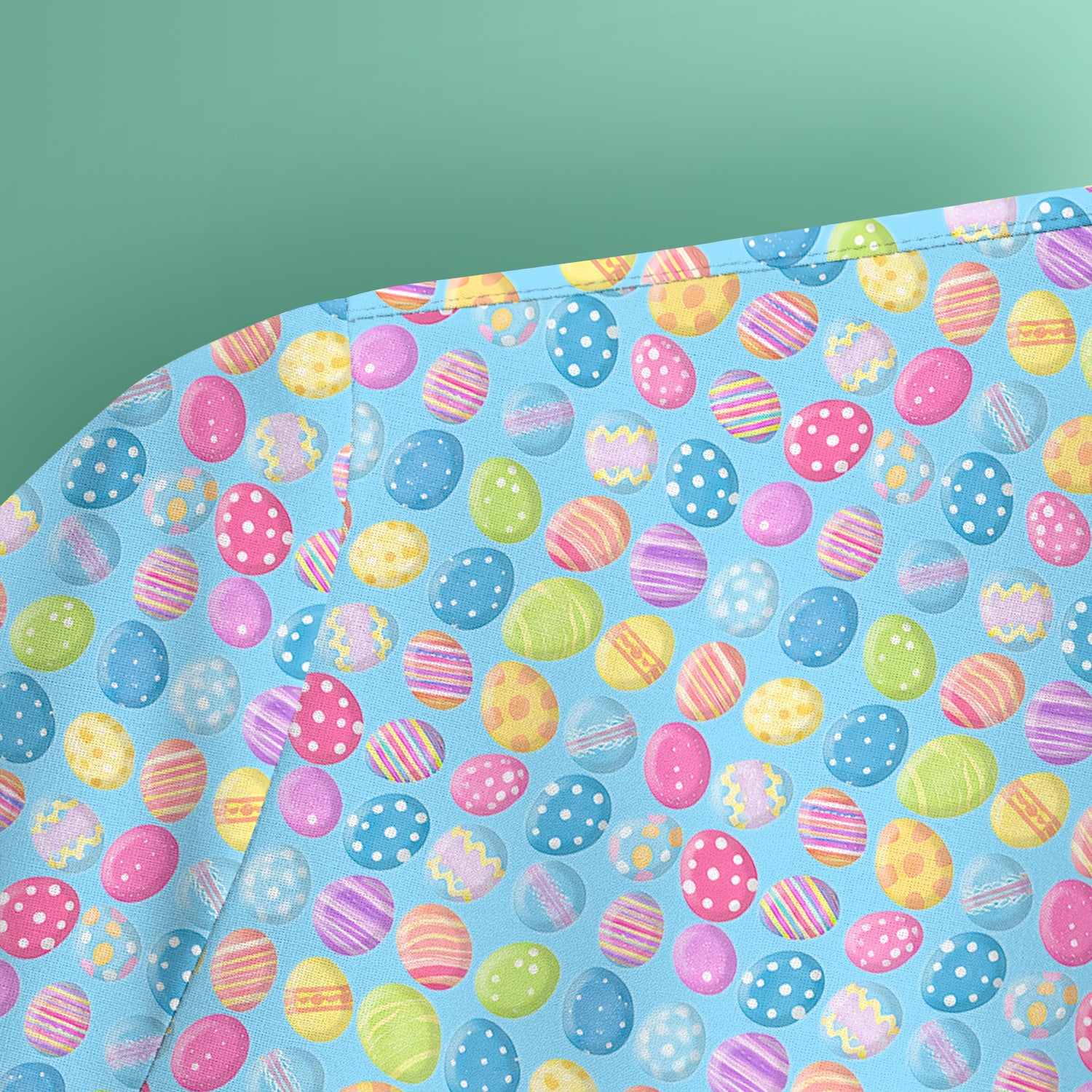 Colorful Easter Eggs Pattern Scrub Top, Comfortable Scrubs for Nurses
