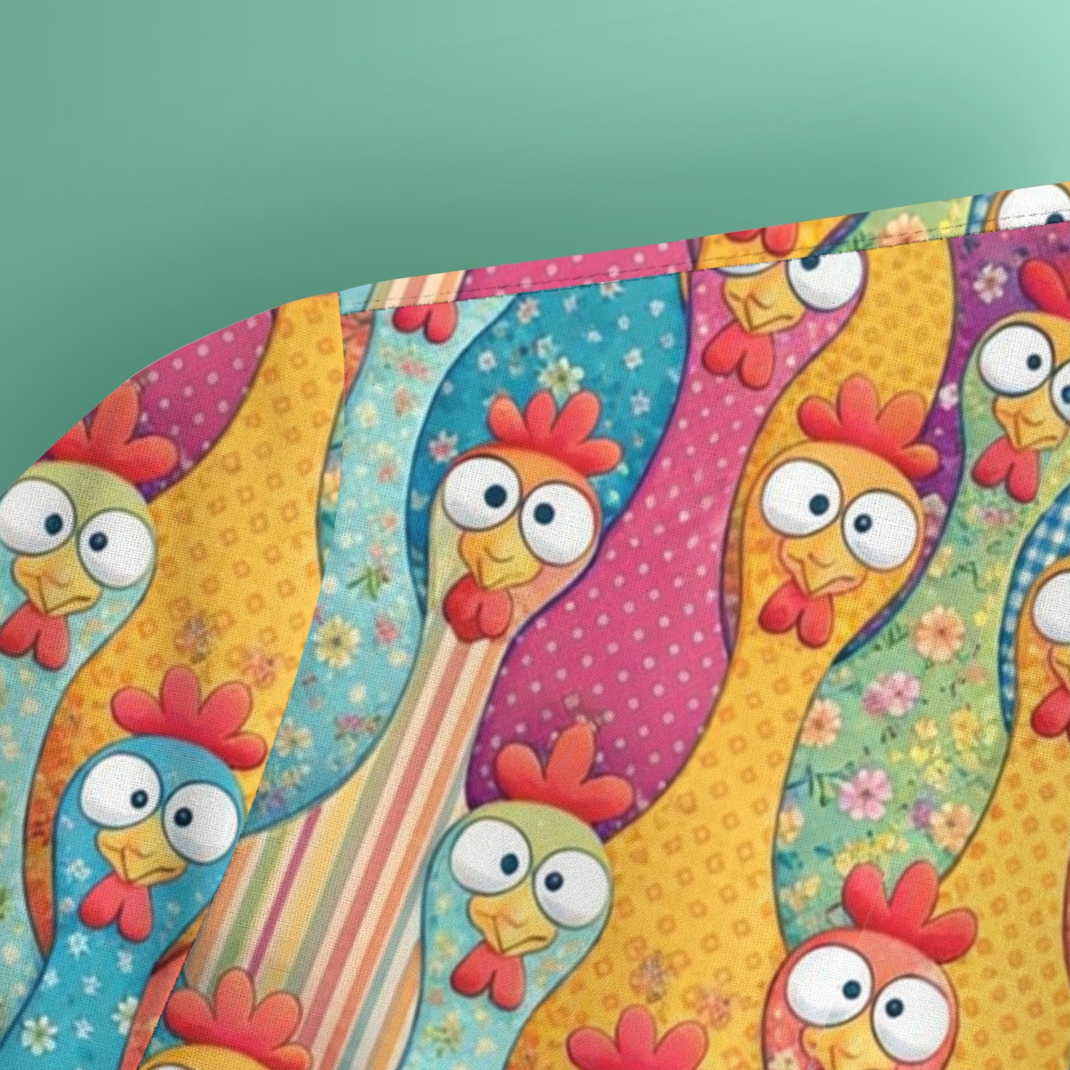 Funny Farm Chicken Cartoon Pattern Scrub Top, Comfortable Scrubs for Nurses